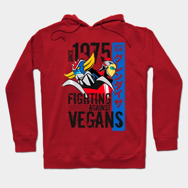 046 color Grendizer Vegan Hoodie by Yexart